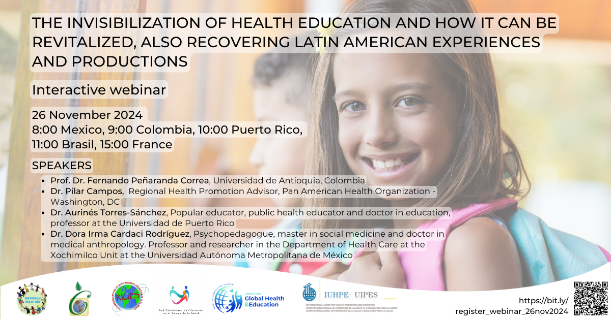 26 November 2024 – Webinar: The invisibilization of health education and how it can be revitalized, also recovering Latin American experiences and productions