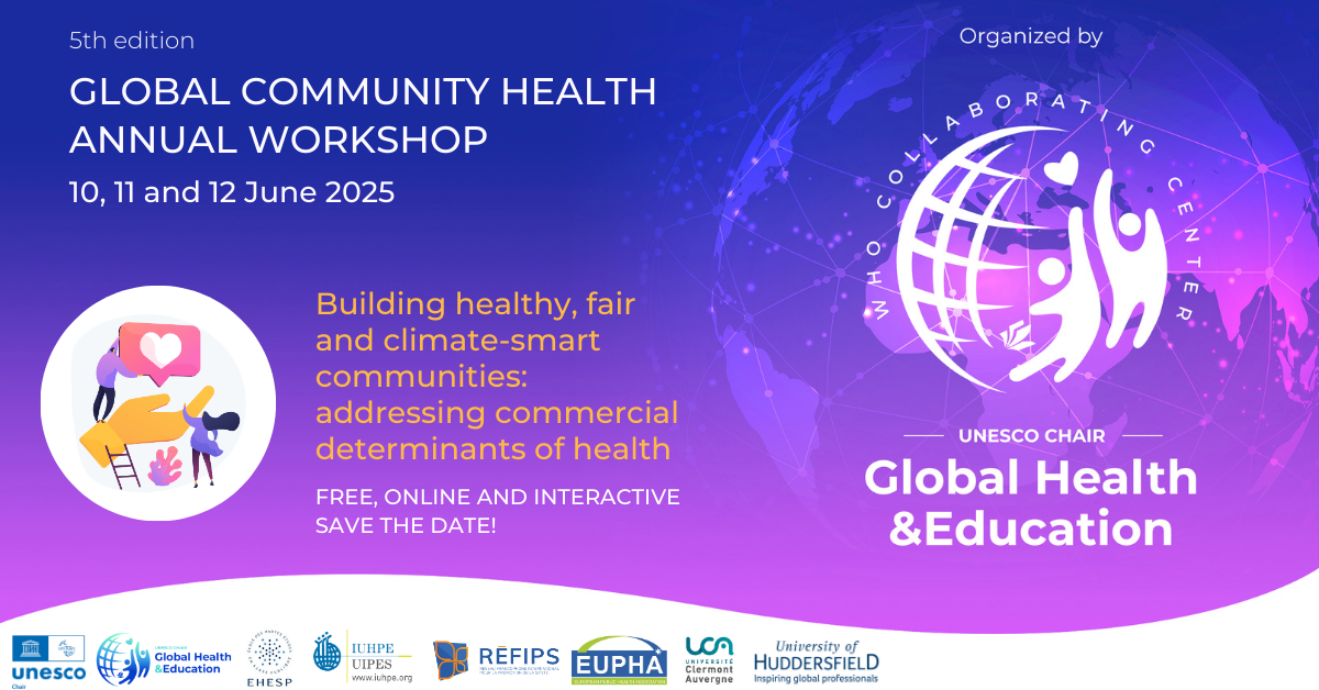 Save the date! Global Community Health Annual Workshop 10-12 June 2025