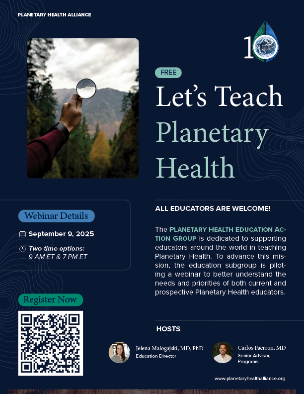 Webinaire 9 Septembre 2025 – Let’s Teach Planetary Health